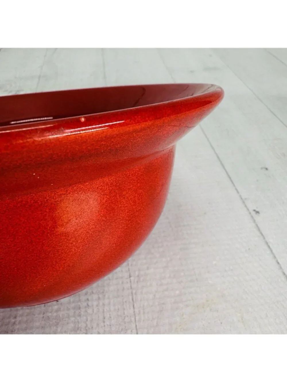 Pier 1 RED Solid Colored Rimmed Earthenware Spain 6.75